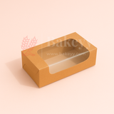 6x3x1.75 inch | 2 Piece Brownie Box Premium Kraft Paper | L Shaped Window | Pack of 10
