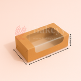 6x3x1.75 inch | 2 Piece Brownie Box Premium Kraft Paper | L Shaped Window | Pack of 10