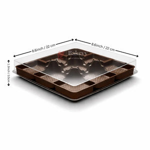 Brownie & Dessert Packaging Box with Transparent Lid | Square Compartments | Food-Grade Plastic | Pack of 50 - Bakeyy.com - India - Brownie & Dessert Packaging Box with Transparent Lid | Square Compartments | Food-Grade Plastic | Pack of 50 - 6 Cavity 1350.00