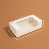 6x3x1.75 inch | 2 Piece Brownie Box Premium Creamy White | L Shaped Window | Pack of 10