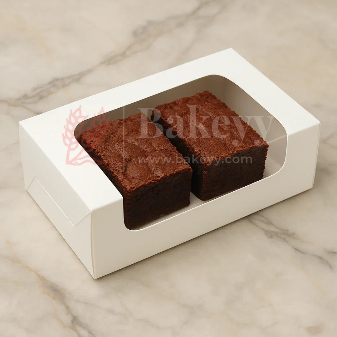 Kraft & White Brownie Box | Cookie Packaging Box- Pack of 10
