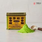 Bush Apple Green Powder with a scoop and powder on a light background