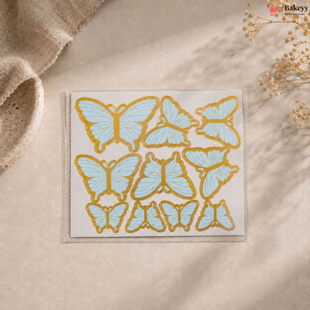 Butterfly-shaped cutouts on a beige background with 'Bakeyyy' branding.