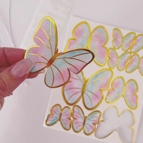 Butterfly Design Cake Topper Set Gold Outline Decorative Toppers | Pack of 1