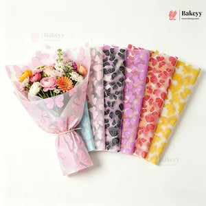 Butterfly Print Korean Bouquet Cover Sheet | Pack of 20