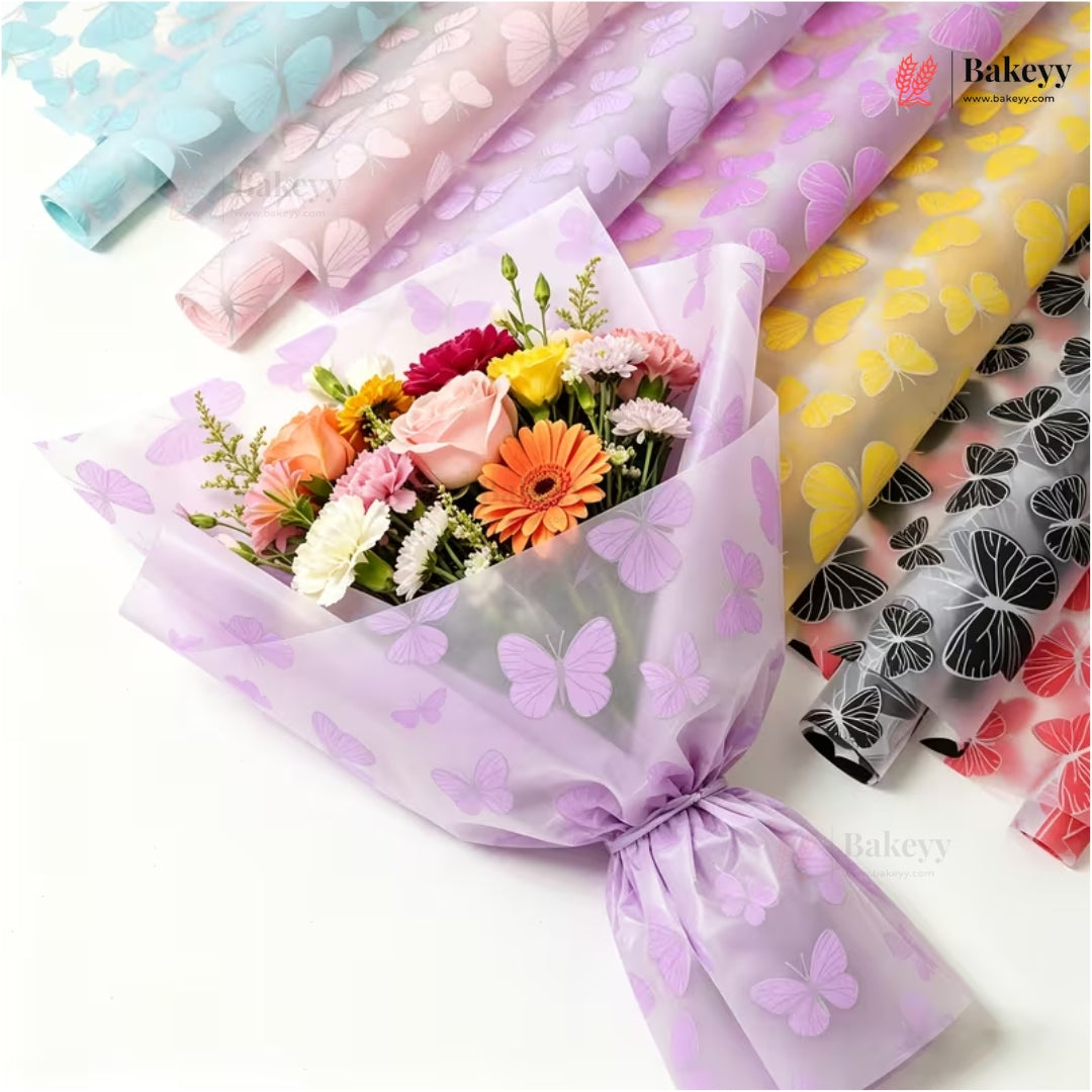 Butterfly Print Korean Bouquet Cover Sheet | Pack of 20