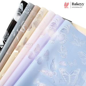 Butterfly Print Korean Bouquet Cover Sheet | Pack of 20