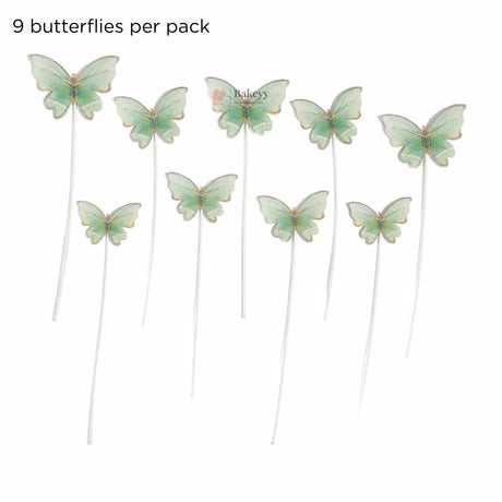 Butterfly Cake Toppers | Gold Outline Paper Cupcake & Cake Decoration Picks | Multiple Pastel & Premium Colors | Pack of 10