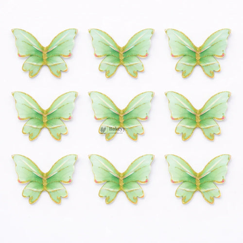 Pastel Butterfly Cake Topper with Gold Glitter Edge Detailing | Elegant Decoration for Cakes, Cupcakes & Desserts | Pack of 10