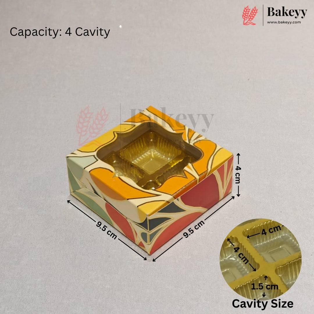 Printed Chocolate Cavity Box with Transparent Window | Pack of 25