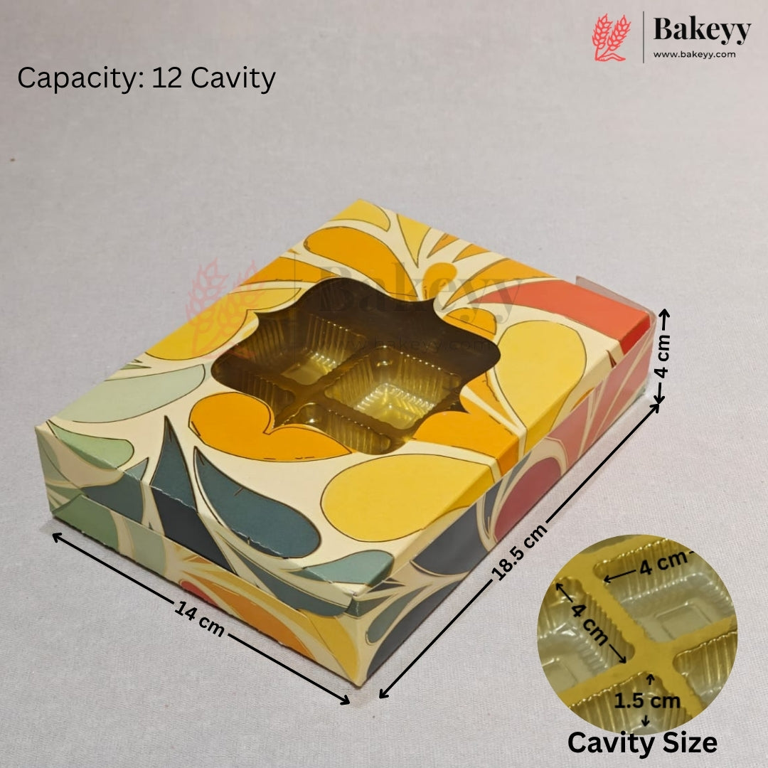 Printed Chocolate Cavity Box with Transparent Window | Pack of 25