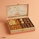30x20x5cm | Premium MDF Decorative Hamper Box with 4 Compartments – Festive Gifting Edition | Pack of 1