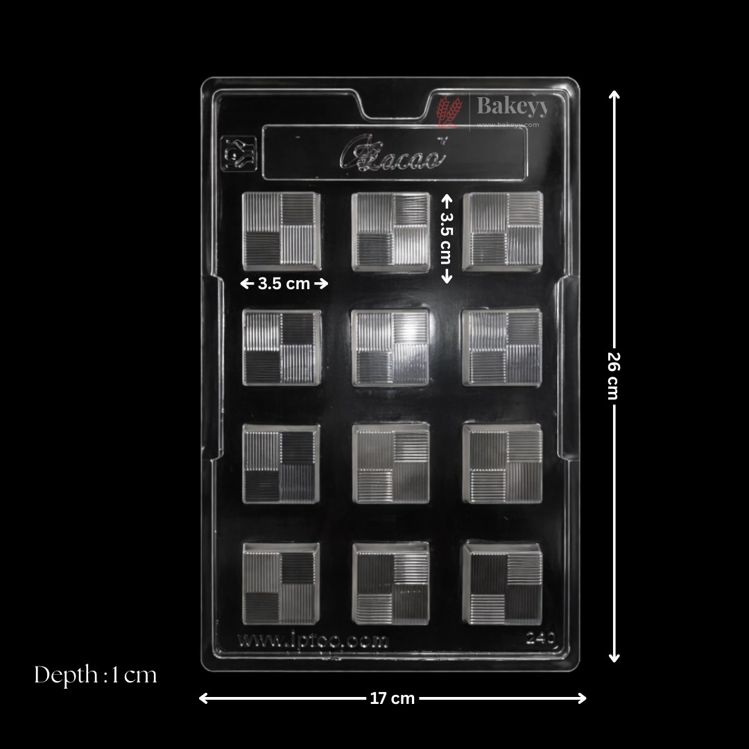 Mould 240 | Square Grid Texture Chocolate Mould | Party Favor Mould | Pack of 1