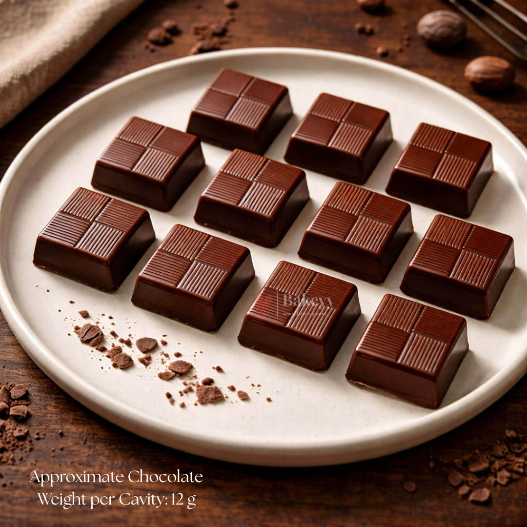 Mould 240 | Square Grid Texture Chocolate Mould | Party Favor Mould | Pack of 1