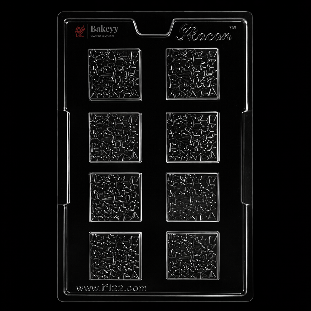 Mould 479 | Geometric Crystal Pattern Square Chocolate Mould | Food-Grade Plastic Chocolate Mould | Pack of 1