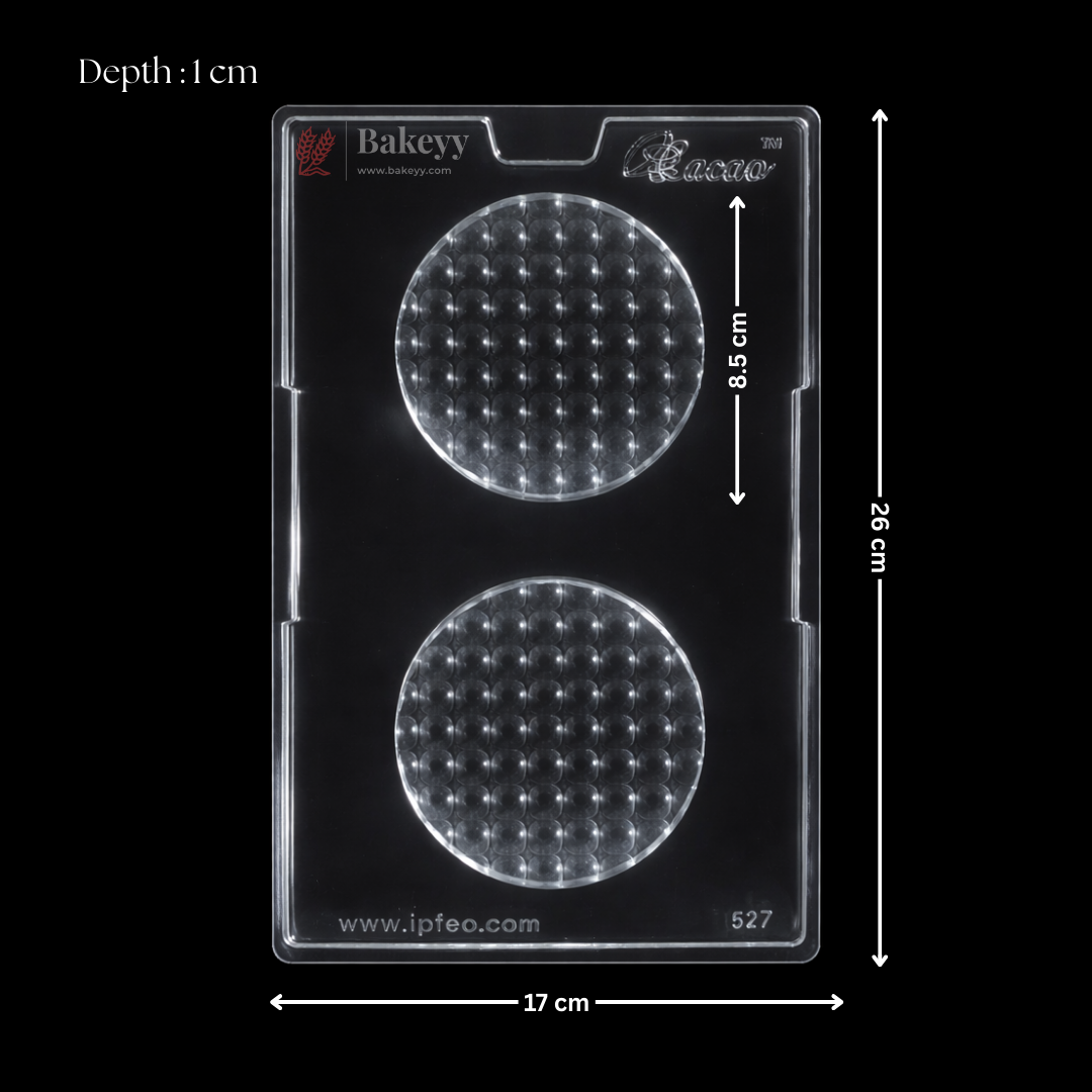 Mould 627 | Bubble Texture Round Chocolate Mould | Food-Grade Plastic Chocolate Mould | Pack of 1