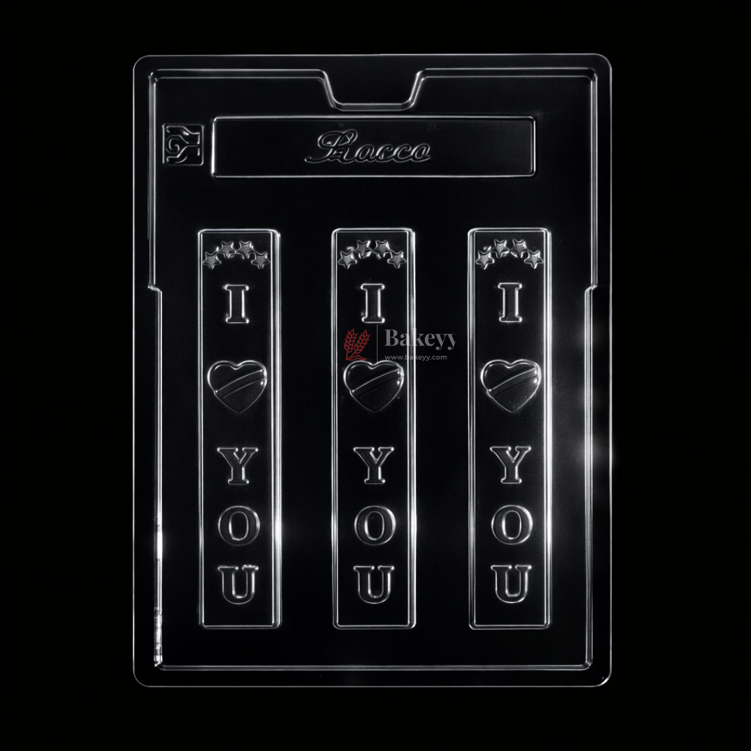 Mould 269 | “I Love You” Chocolate Bar Mould | Party Favor Mould | Pack of 1