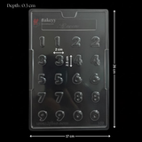 Mould 103 | Mini Number Chocolate Mould | 0–9 Digits | Food-Grade Plastic Chocolate Mould | Pack of 1