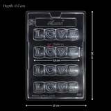 Mould 288 | LOVE Block Chocolate Mould | Party Favor Mould | Pack of 1