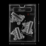 Mould 065 | Teddy Bear Chocolate Mould with Bar | Food-Grade Plastic Chocolate Mould | Pack of 1