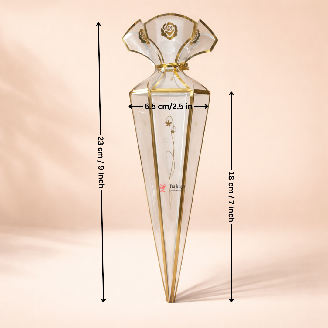 Transparent Long Cone PVC Goodie Box | Clear Chocolate packaging | Pack of 10