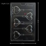 Mould 156 | Heart Lollipop Chocolate Mould | Food-Grade Plastic Chocolate Mould | Pack of 1