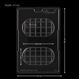 Mould 691 | Oval Chocolate Bar Mould | 2 Cavity Deep Chocolate Mould | Pack of 1