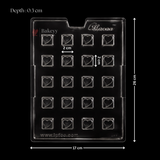 Mould 488 | Mini Heart Embossed Square Chocolate Mould | Food-Grade Plastic Chocolate Mould | Pack of 1