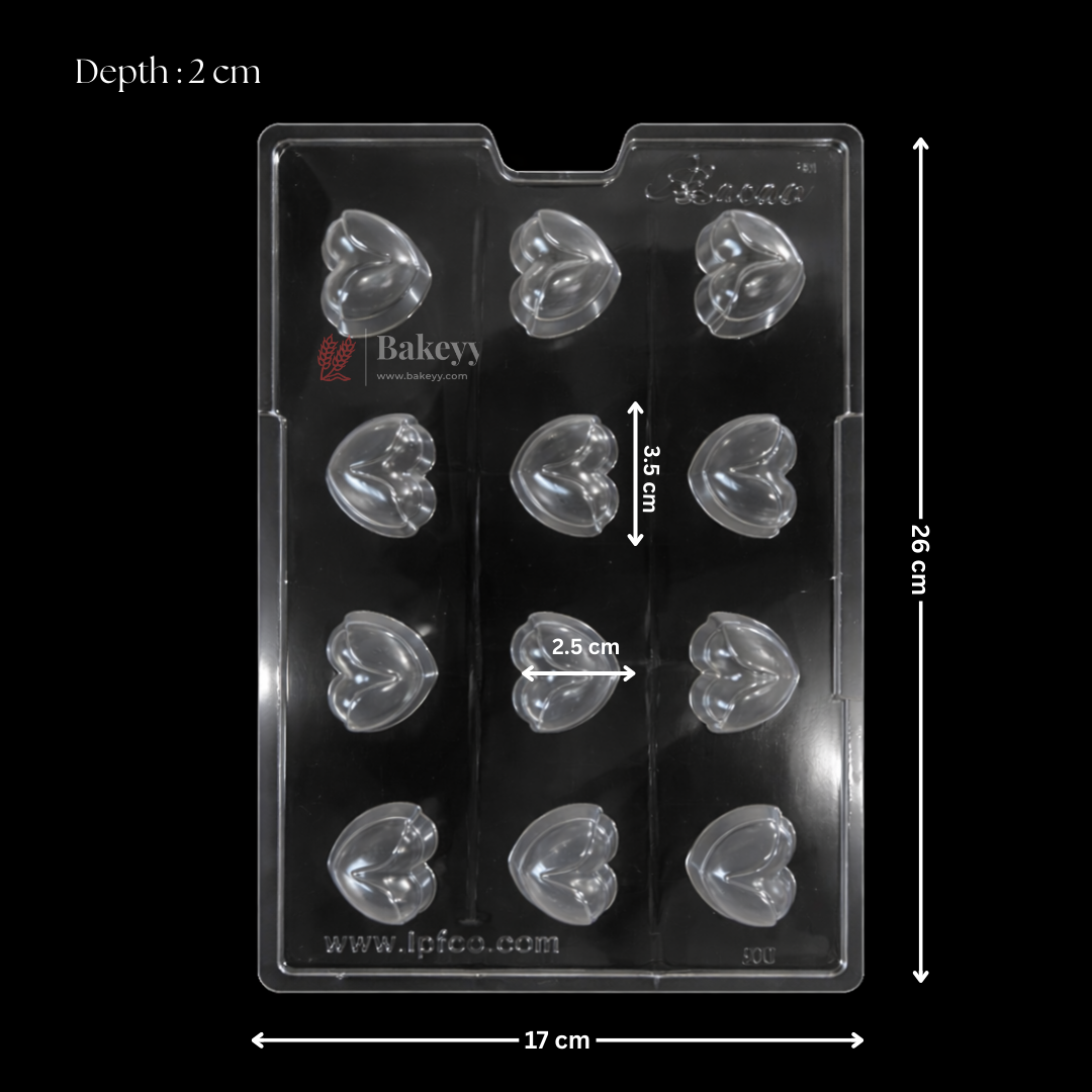 Mould 300 | Double-Curve 3D Heart Chocolate Mould | Decorative Chocolate Making Mould | Pack of 1