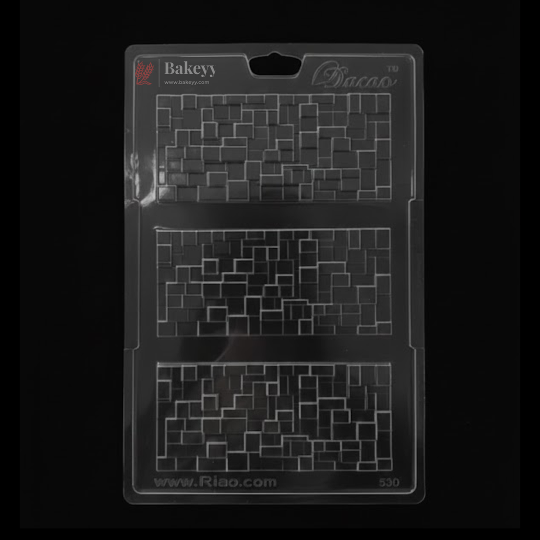 Mould 500 | Geometric Block Pattern Chocolate Bar Mould | Baking Accessories | Plastic Chocolate Mould | Party Favor Mould | Pack of 1