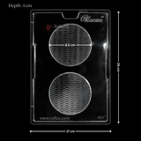 Mould 629 | Round Ripple Wave Texture Chocolate Mould | 2 Cavity | Food-Grade Plastic Chocolate Mould | Pack of 1