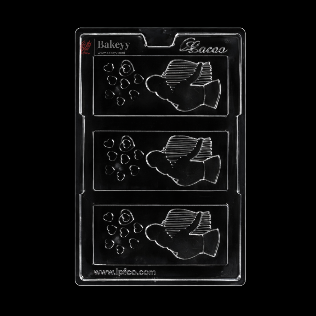 Mould 540 | Romantic Hug Designer Bar Mould | Couple Love Chocolate Mould | 3 Cavity | Food-Grade Plastic Chocolate Mould | Pack of 1