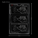 Mould 540 | Romantic Hug Designer Bar Mould | Couple Love Chocolate Mould | 3 Cavity | Food-Grade Plastic Chocolate Mould | Pack of 1