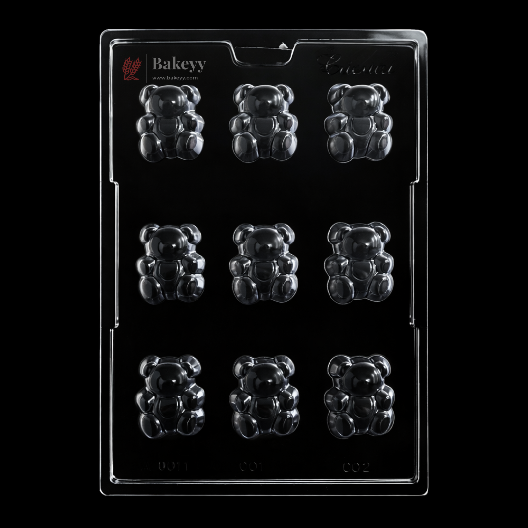 Mould 006 | Gummy Bear Shape Chocolate Mould | 9 Cavity | Food-Grade Plastic Chocolate Mould | Pack of 1