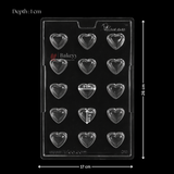Mould 013 | Layered 3D Heart Chocolate Mould | 3D Heart Chocolate Shape Mould | Food-Grade Plastic Chocolate Mould | Pack of 1