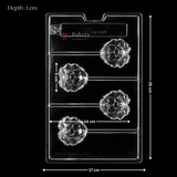 Mould 291 | Lion Face Lollipop Chocolate Mould | 4 Cavity | Food-Grade Plastic Chocolate Mould | Pack of 1