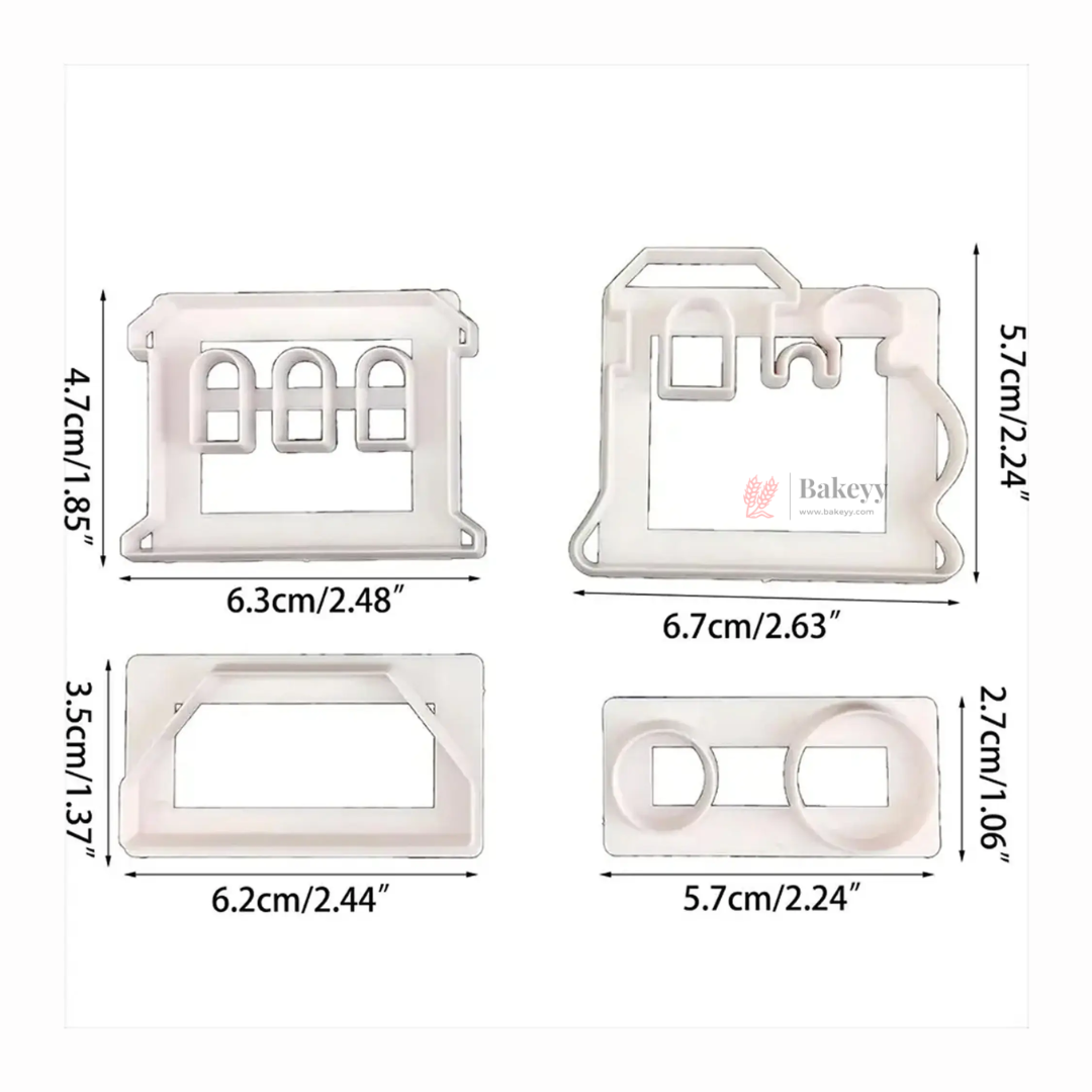 Train Theme Fondant & Cookie Cutter Set | 4 Pieces | Pack of 1