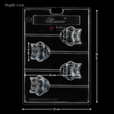 Mould 292 | Hippo Face Lollipop Chocolate Mould | 4 Cavity | Food-Grade Plastic Chocolate Mould | Pack of 1