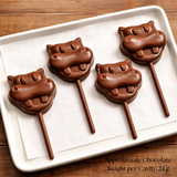 Mould 292 | Hippo Face Lollipop Chocolate Mould | 4 Cavity | Food-Grade Plastic Chocolate Mould | Pack of 1