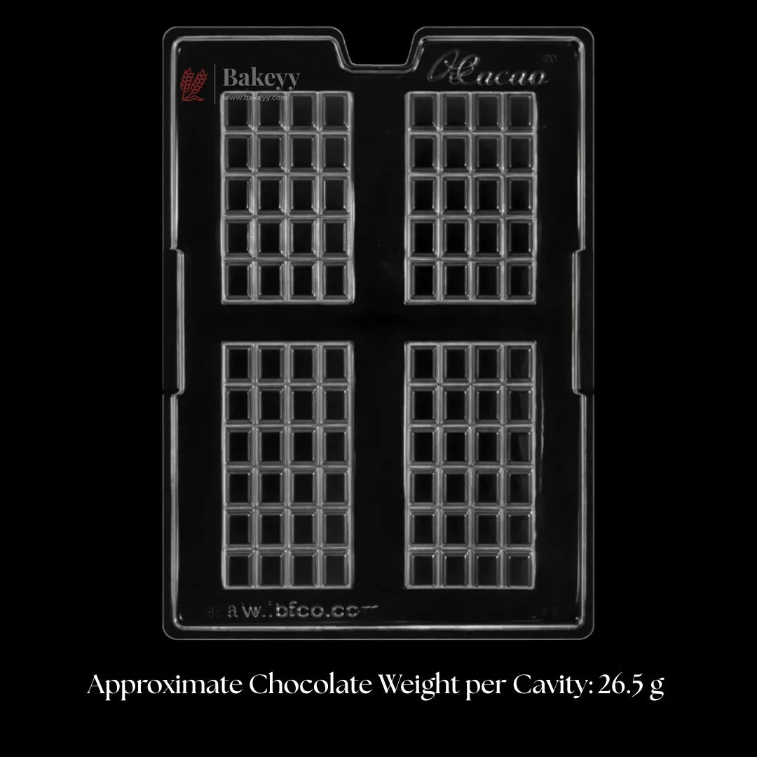 Mould 498 | Mini Chocolate Bar Mould | 4 Cavity | Pack of 1