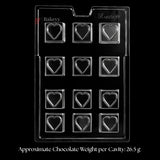Mould 381, 382, 383 | “I”, Heart & “U” Letter Design | Alphabet & Heart Chocolate Mould | 12 Cavity | Pack of 1