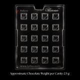 Mould 488 | Mini Heart Embossed Square Chocolate Mould | Pack of 1