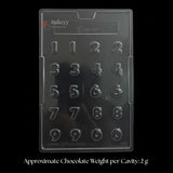Mould 103 | Mini Number Chocolate Mould | 0–9 Digits | 20 Cavity | Pack of 1