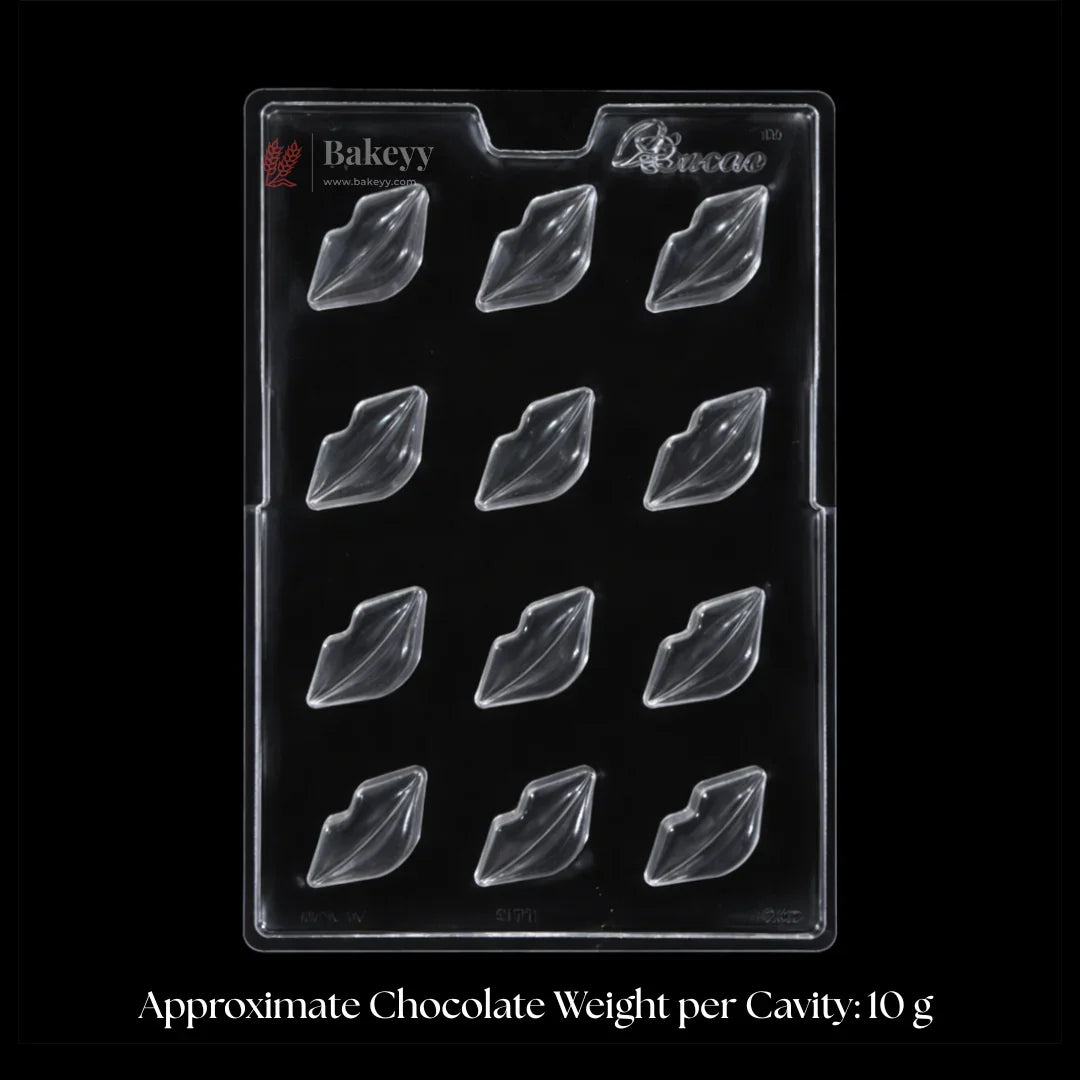 Mould 242 | Designer Lip Shape Chocolate Mould | 12 Cavity | Pack of 1