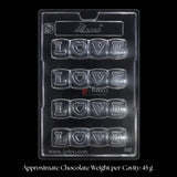 Mould 288 | LOVE Block Chocolate Mould | 4 Cavity | Pack of 1