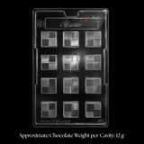 Mould 240 | Square Grid Texture Chocolate Mould | 12 Cavity | Pack of 1