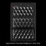 Mould 499 | Faceted Pyramid Geometric Chocolate Bar Mould | 3 Cavity | Pack of 1