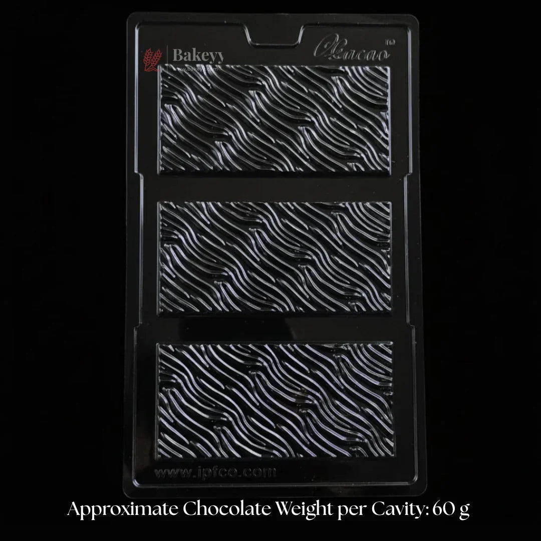 Mould 622 | Wavy Texture Chocolate Bar Mould | Baking Accessories | 3 Cavity | Pack of 1