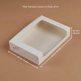 White Brownie Boxes | L Shape and Top Window | Food-Grade Paperboard | Multiple Capacities Available