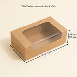 Kraft Brownie Boxes | L Shape and Top Window | Food-Grade Paperboard | Multiple Capacities Available
